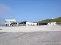 Viewed from the South, Boulogne hoverport terminal and its tower still standing